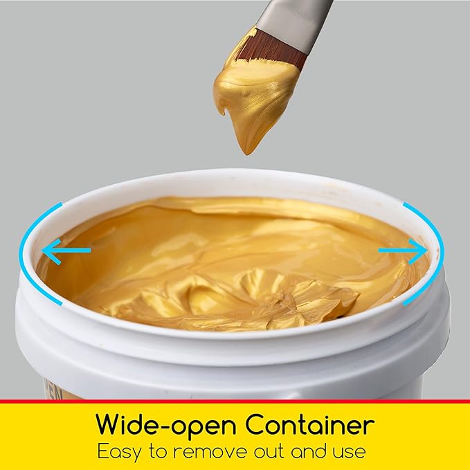 MEEDEN Metallic Gold Acrylic Paint: 1 L /33.8 oz Heavy Body Gloss Non-Toxic - Art Paints for Canvas, Wood, Craft Painting