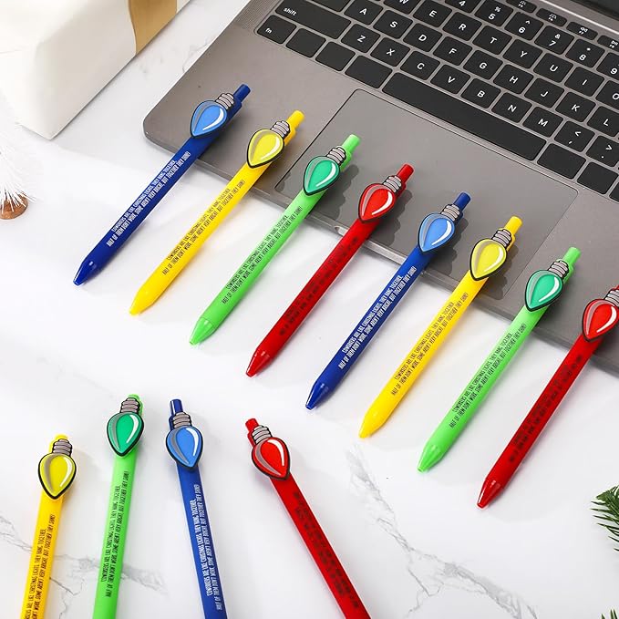 Eaasty 24 Pcs Christmas Gifts for Coworkers Appreciation Ballpoint Pens Bulk Coworkers Are Like Christmas Lights Holiday Thank You Gifts for Employee Team Colleagues (Appreciation)