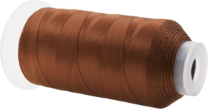 Mandala Crafts Russet Brown Heavy Duty Thread - 1500 Yds Tex 70 for Sewing, Drapery, Jeans, Leather, Hair, Bonded Polyester Outdoor Marine Upholstery
