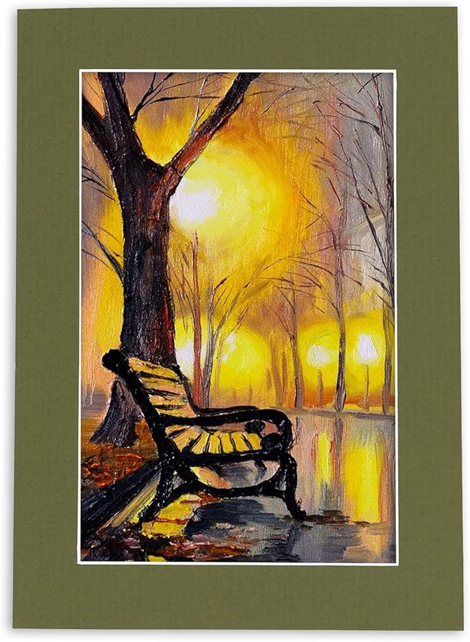 5x7 Mat for 8.5x11 Frame - Precut Mat Board Acid-Free Dill Green 5x7 Photo Matte For a 8.5x11 Picture Frame, Premium Matboard for Family Photos, Show Kits, Art, Picture Framing, Pack of 10 Mats