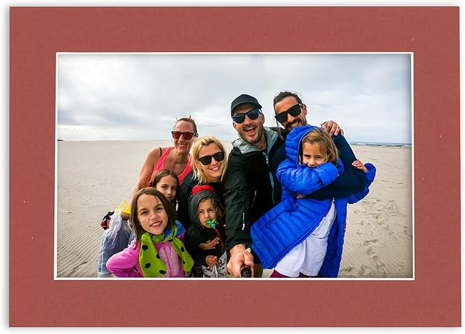 Pack of 25 Acid Free 11x14 Mats Bevel Cut for 8.5x11 Photos - Brick Red Precut Matboards For Pictures, Photos, Framing - 4-ply Thickness