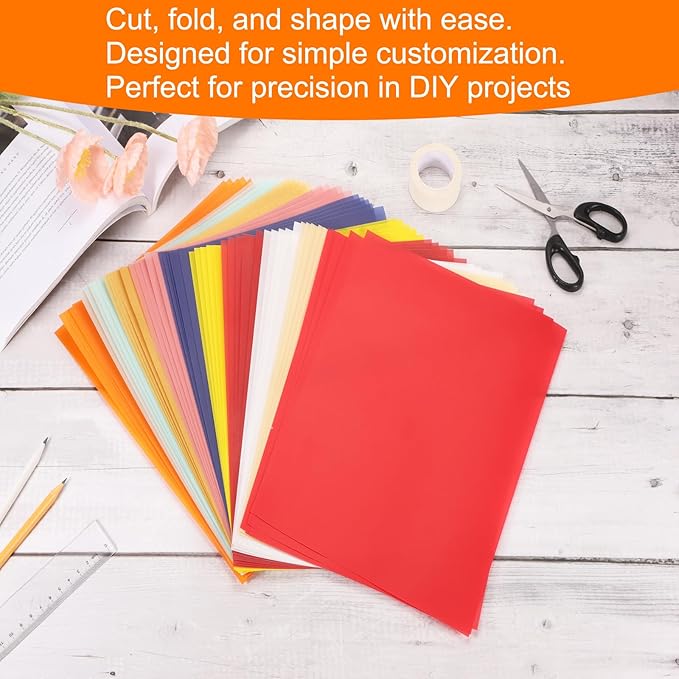 MECCANIXITY Colored Vellum Paper, 40 Sheet Sky Blue Transparency 11.7 x 8.2 Printable Vellum Paper, Translucent Vellum Sheets for Printing Wedding Invitations, Ink Jet Laser Printer