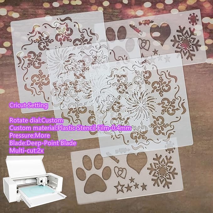 BANLTRE Mylar Craft Stencil Sheet, 12×24" Blank Template Acetate for Cutting Designs,Paper Tube Packaging (7.5 mil,8 Sheets)