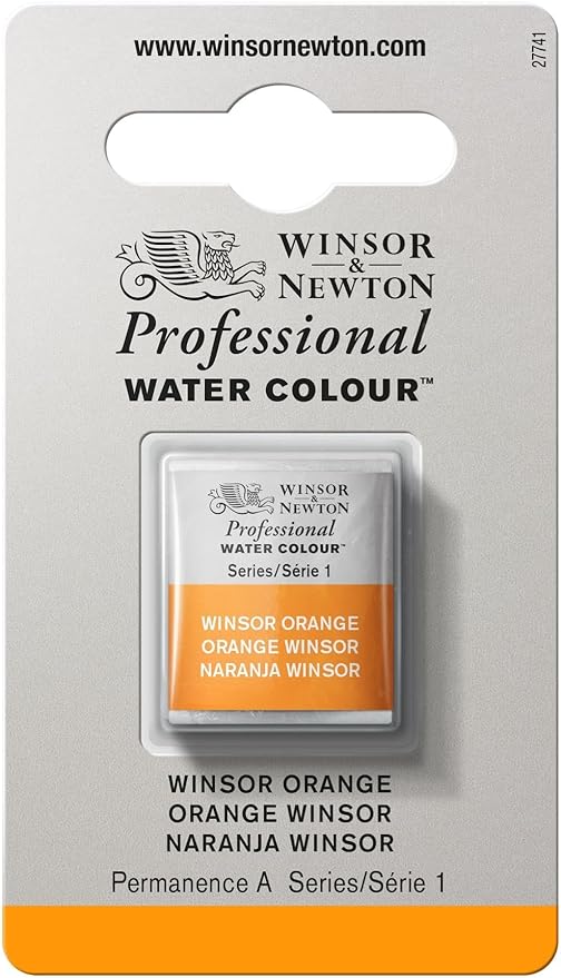 Winsor & Newton Professional Water Colour Paint, Half Pan, Winsor Orange