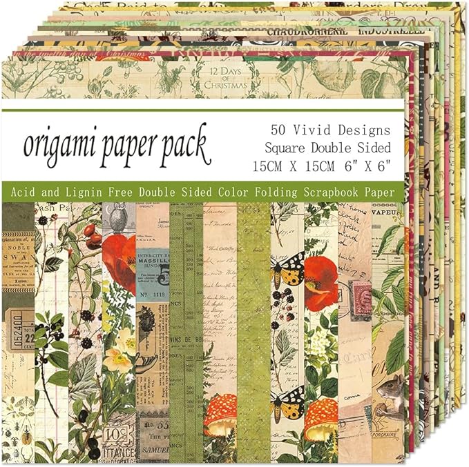 Origami Paper Kit Dobule Sided 100 Sheets 100 Colors 6 Inch Japanese Chiyo Square Easy Fold Arts Crafts DIY Handwork Origami Papers Beginner Coffee Newspapers