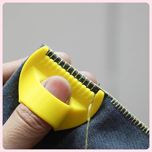 4mm Seam Guide for Hand Sewing Edge Lockranding Tool, Sewing Needle Gauge Measuring Tool, Mini Finger Ruler Kit Ideal for Leather/Fabric/Craft Sew, Blue 2 Pcs
