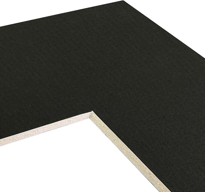 Craig Frames B404 Pre-cut Mat Board for 19x27 Print, 24x32, Textured Black