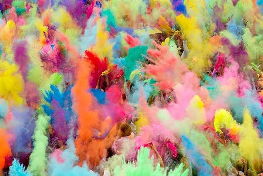 ColorMarathon(TM) Premium Quality non-toxic HOLI Colors color powder - 12 Lbs (6 colors X 2lbs Ea color) RED, YELLOW, PINK, BLUE, GREEN, AND PURPLE - SHIPS FROM USA