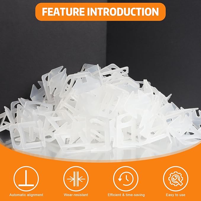 DGSL Tile Leveling System, 3500-Piece Tile Spacers Clips 1/8 Inch Tile Tools, Tile Installation Tools for Professional Ceramic Tile and Stone Installation