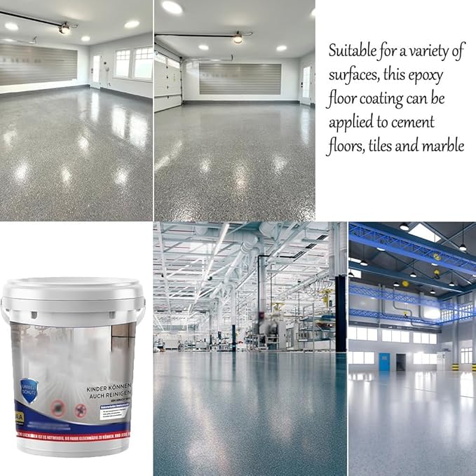 Louis Forest Epoxy Floor Paint, High-Gloss Marble Effect Epoxy Floor Coating (Light Gray,1pcs)