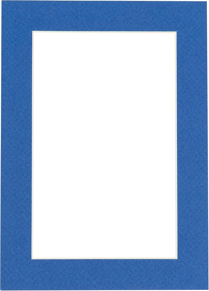 8x10 Mat Bevel Cut for 5.5x8.5 Photos - Acid Free Royal Blue Precut Matboard - For Pictures, Photos, Framing - 4-ply Thickness
