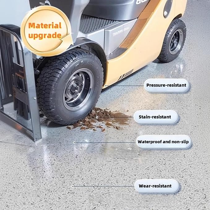 Epoxy Colored Sand Floor Paint, Epoxy Floor Paint High Gloss Marble Effect Coating for Indoor and Outdoor, Wear-resistant and non-slip Self-leveling Coating Light Gray 105OZ(3KG)