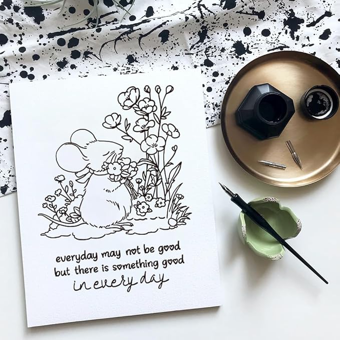 Cute Mouse Garden Planting Flowers Animal Clear Stamps for Scrapbooking DIY Crafting Paper Crafting Card Making Garden Friends Cut Dies Set Happy