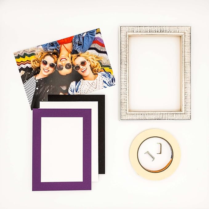 5x7 Mat for 8.5x11 Frame - Precut Mat Board Acid-Free Show Kit with Backing Board, and Clear Bags Dark Purple 5x7 Photo Matte Made to Fit a 8.5x11 Picture Frame Matboard for Framing, Pack of 1 Mat