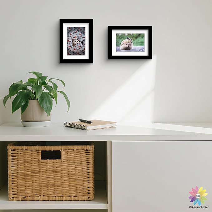 Mat Board Center, Pack of 50, 5x7 for 4x6 White Mats - Acid Free, 4-ply Thickness, White Core - for Pictures, Photos, Framing