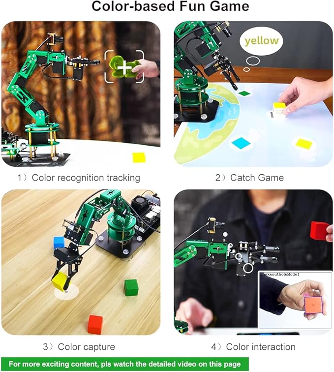 Yahboom Robot Arm Kit 6DOF for Raspberry Pi5 AI Programmable Electronic DIY Robot Hand Building with Camera for Adults ROS Open Source (RPI-DOFBOT Without Pi)