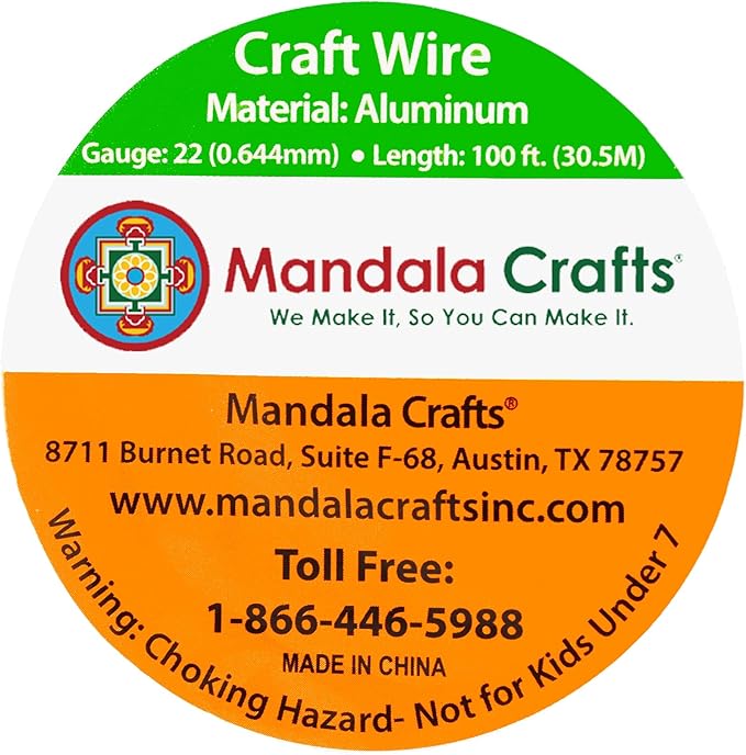 Mandala Crafts 22 Gauge Anodized Aluminum Craft Wire for Jewelry Making - 100 FT Colored Flexible True Blue Wire - Bendable for Bonsai Armature Crafting Sculpting