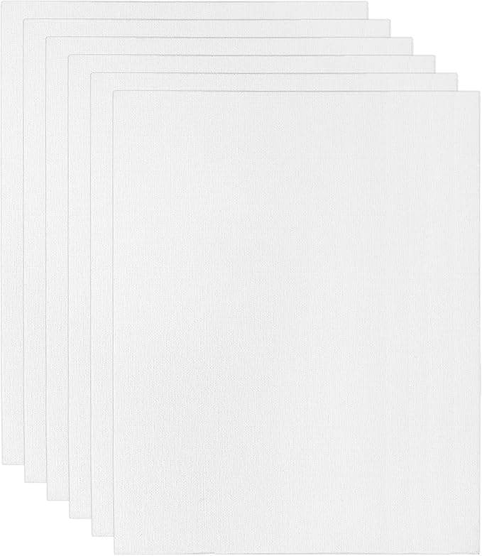 PATIKIL 12x16 Canvas Boards for Painting, 6 Pack 100% Cotton Square Triple Primed Stretched Blank Art Canvas Panel Bulk Thin for Acrylic, Oil, Tempera Paints, White