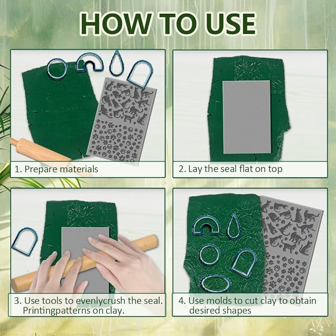 CHGCRAFT 16 Sheets 16 Styles Animals Dandelions Polymer Clay Texture Mat Mushrooms Modeling Pattern Pad Plants Fruits Texture Sheets for Polymer Clay Making Earrings Jewelry Tools, 4×2.6 inch