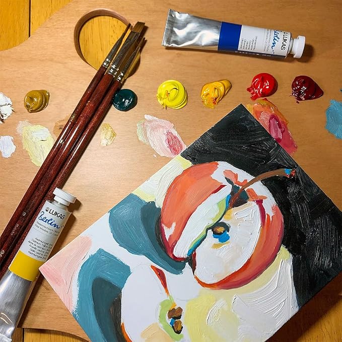 Lukas Water Mixable Oil Paint - Eco-Friendly, 37ml Greens Set of 5, Solvent-Free Artist Oil Paint with Lightfast Pigments and Beeswax for Smooth Consistency, Water Soluble, Quick-Drying