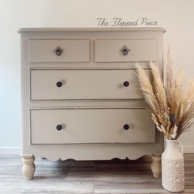Dixie Belle Paint Company Chalk Finish Furniture Paint - French Linen (8oz) - Matte Light Taupe Chic Chalk Mineral DIY Furniture Paint