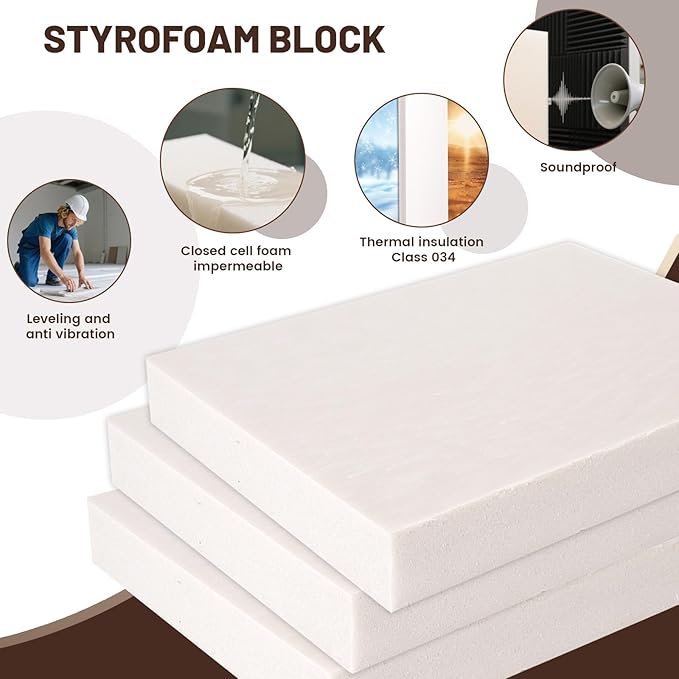 Gvereld High Density XPS Foam Board,10 Pack 11.7x7.8x0.4in Polystyrene Craft Foam Sheets, Rigid and Easy to Shape,DIY Modeling Art Projects, Party Decoration, Cosplay Prop Production, Heat Insulation