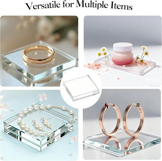 Acrylic Blocks & Stamp Block - 6PCS Clear Display Stand, Acrylic Blocks for Stamping, Jewelry, Cosmetics, Wedding Flat Lay Photography Props