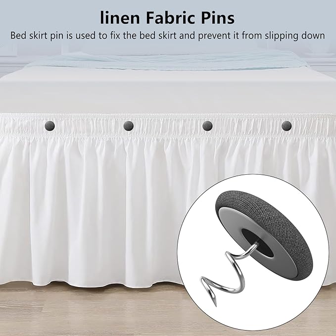 12 Colors Fabric Covered Button Twist Pins Dust Ruffle Pins- for Sofa，Upholstery，Armchair Caddies, Armrest Covers,Bed Skirts, Slipcovers, Headliners (Dark Grey, 24)