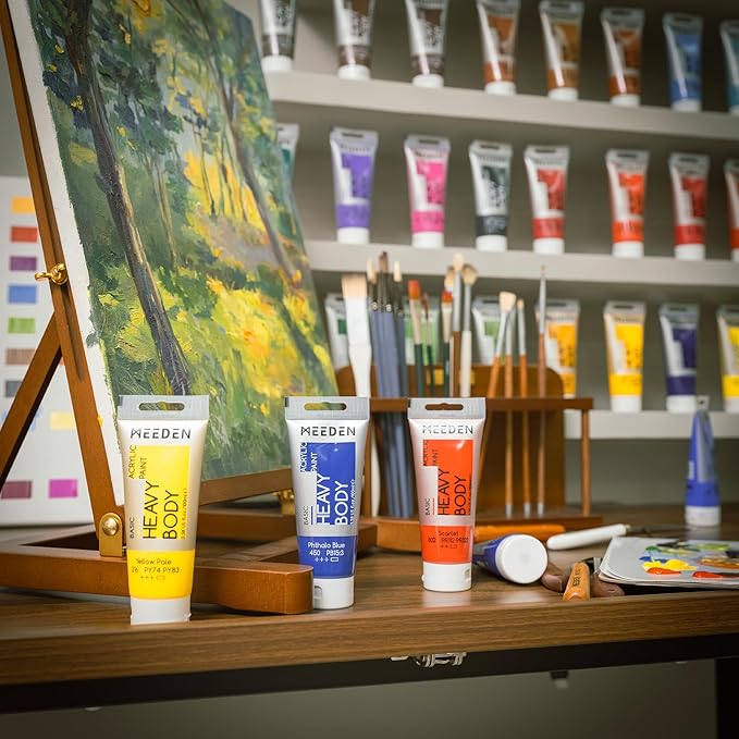 MEEDEN Acrylic Paint Purple Gray: Bundled with Titanium White Color - 100ml/3.38oz x 2 Bulk Heavy Body Acrylic Paint Tubes for Art Craft Painting