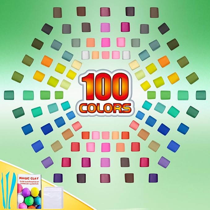 ESSENSON Air Dry Clay 100 Colors, Modeling Clay for Kids, DIY Molding Magic Clay, Gift for Kids