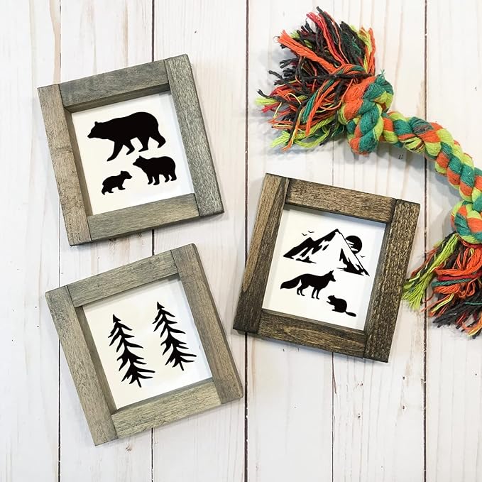 Small Stencils for Painting on Wood Reusable, 3 Inch Reusable Stencil for Craft Ornament Paint Template Stencils for Wall Card Rock Wood Signs Coasters Canvas Home Decor (Animal Wildlife)