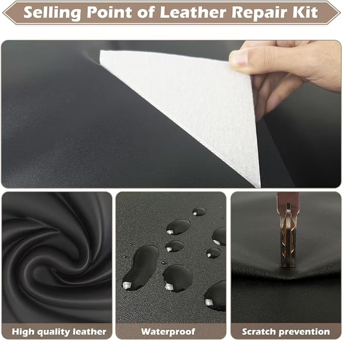 Leather Repair Tape, 23.6x79 inch Leather Patches for Furniture, Self Adhesive Leather Repair Patch for Sofas, Couches, Leather Covers, Seats, Chairs, Vinyl Repair Tape Green-Fine Grain