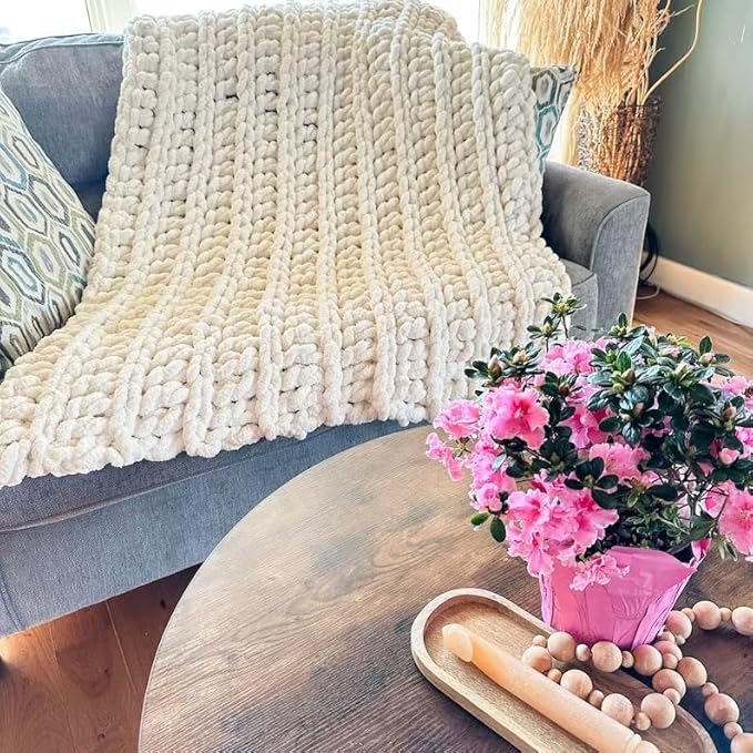 QWM Chunky Blankets Loom Knitting Looms Long Installation Free and Adjustable Foldable Portable Extra Loom Large 38,48,60, 72,84,96 Inch (48inch)