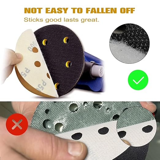 100PCS 5 Inch 8 Hole Sanding Discs 600 Grit,Gold Round Hook and Loop Sandpaper for Random Orbital Sander