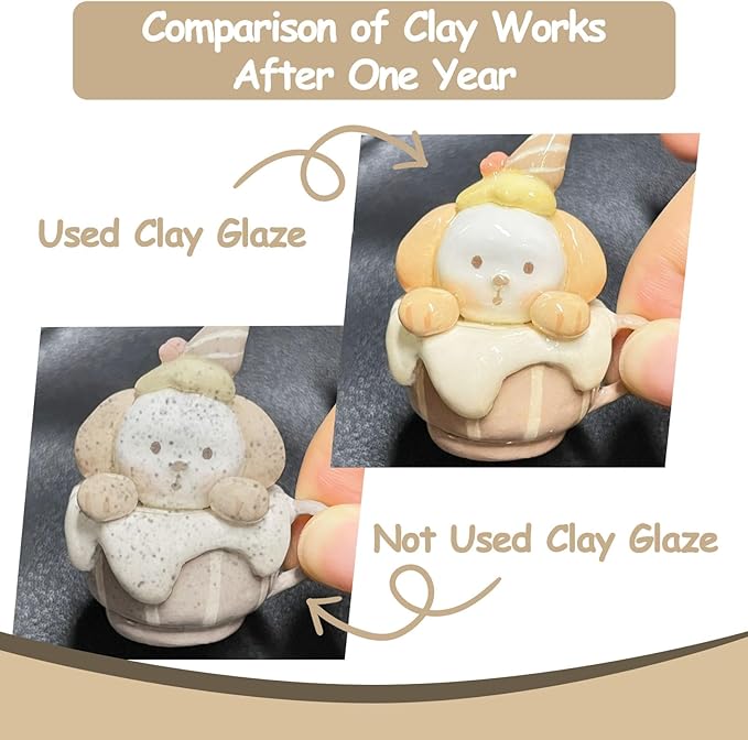 200ml Air Dry Clay Glaze, Clear Clay Varnish for Air Dry Clay Pottery, Waterproof and Scratch Resistant, Design for Air Dry Clay (Gloss Varnish)