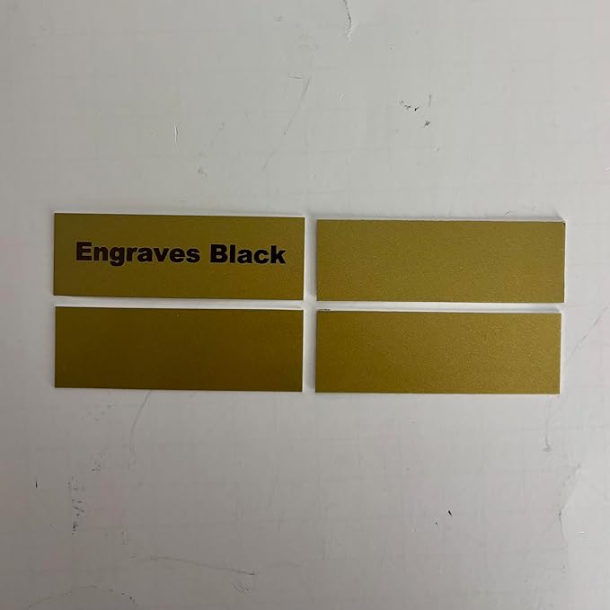 Blank Metal Plates for Laser Engraving - 4 Pack | Aluminum Sheets 0.020" Thick | CO2, Diode, Fiber Laser Compatible | Multiple Sizes & Colors (Gold (engraves black), 1.5x3 inch)