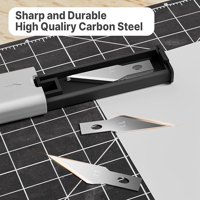5 PCS Exacto Knife,Hidden Blade Design at The End,Comes with 5 Spare High Qualiry Carbon Steel Exacto Knife Blades. Craft Knife for Crafting, Arts,Modeling,Scrapbooking,Stencil,DIY Projects.5 Color