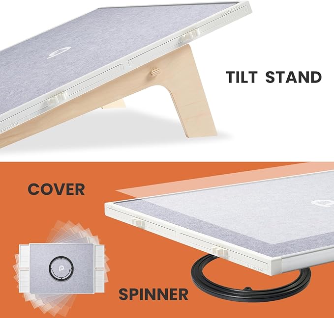 Rotating Puzzle Board with Drawers and Cover, Dual-Sided Portable Jigsaw Puzzle Table,Tilt&Lazy Susan,Gift for mom Adults (Gray, 2000-piece)