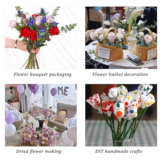 BOMEI PACK Dark Green Floral Tape 18 Rolls 1/2 inch x 30yds for Fixing, Decorating Flower Bouquets, and Bouquet Wrapping.