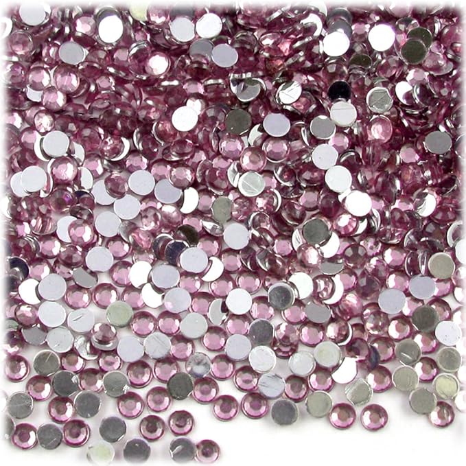 The Crafts Outlet 5-PK Set (7,200-Piece), Round 3mm Rhinestones, Flatback, Blue Tones