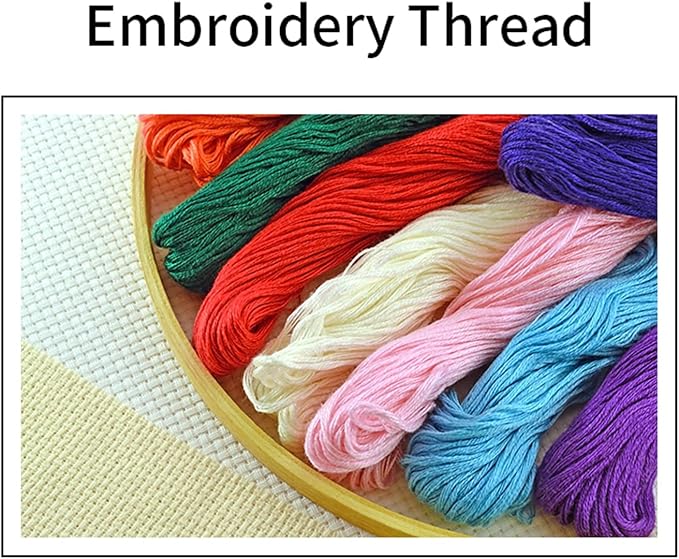 Joyhoor Cross Stitch Kits for Beginners Stamped Cross-Stitch Supplies Needlework preprint Embroidery Kits for Adults DIY Needlepoint Kits Embroidery Patterns 11CT-Romantic Couple 18x18 inchs