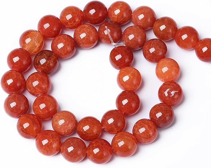 4mm 90pcs Natural Red Dragon Vein Agate Stone Beads for Jewelry Making Energy Healing Round Beads DIY Bracelet Necklace Accessories 15" (4mm, Red Dragon Vein Agate)