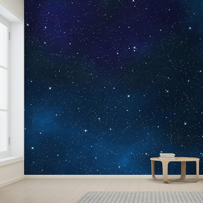 wall26 Wall Sticker/Wall Mural Beautiful Scenery of The Starry Night, Not Peel and Stick, Non-Woven Wallpaper Decorative for Bedroom, Living Room,Office - 132x144 inches