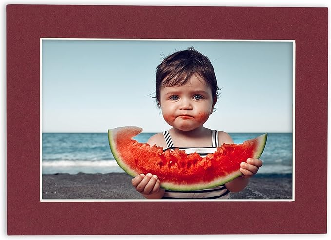 11x14 Mat for 8.5x11 Photo - Precut Maroon Picture Matboard for Frames 11 x 14 Inches - Bevel Cut Matte to Display Art 8.5 x 11 Inches - Acid Free Pack of 25 MATS with Backing Boards & Clear Bags
