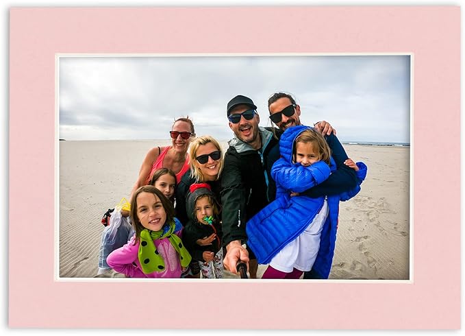 Pack of TEN 8.5x11 Mats Bevel Cut for 7x9 Photos - Acid Free Pink Precut Matboards For Pictures, Photos, Framing - 4-ply Thickness