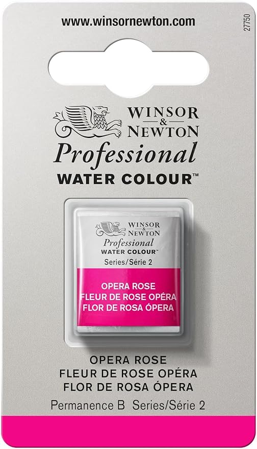 Winsor & Newton Professional Water Colour Paint, Half Pan, Opera Rose