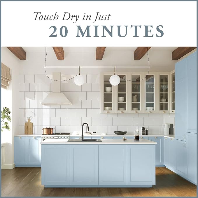 AMY HOWARD AT HOME Chalk-Based One Step Paint for Furniture, Cabinetry, Decor, Finish, and More | No Stripping, Sanding, or Priming | Ultra-Light Base | 16 Ounce | French Blue