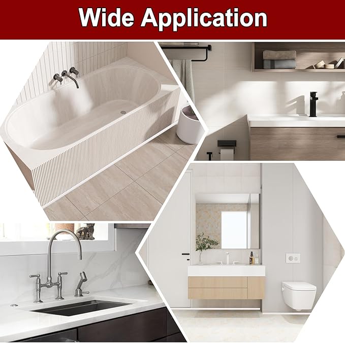 uxcell 157 Inch Flexible Quarter Round Molding Silicone Peel and Stick Trim Self Adhesive Shower Water Barrier for Corner Decor Bathroom Kitchen, Gray