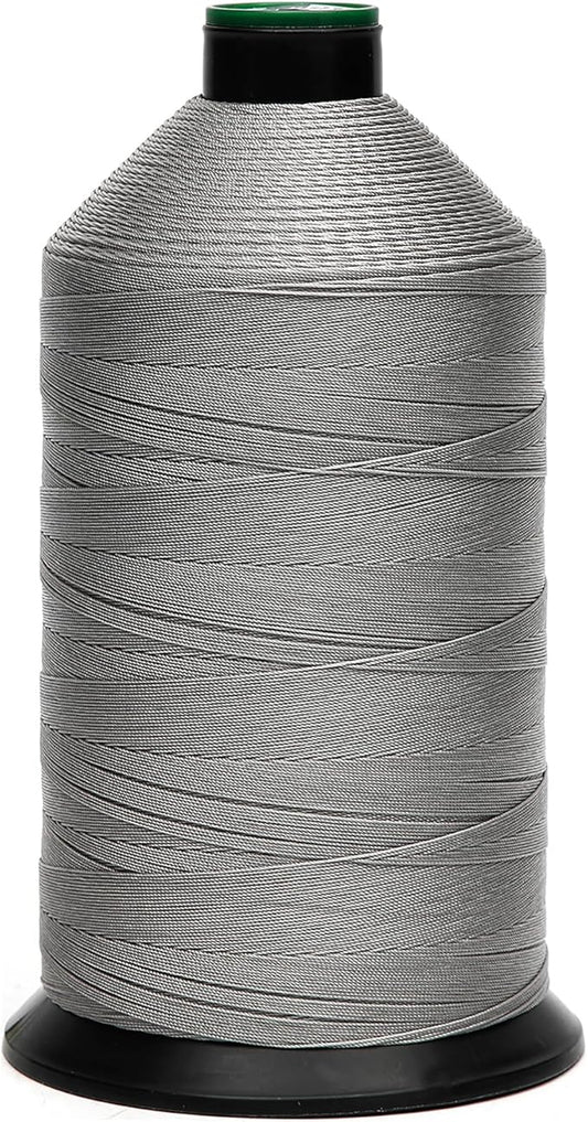 Extra Strong Bonded Nylon Thread #138 Tex135 – 16 OZ, 3000yds, Versatile Stitching Solution for Leather, Upholstery, Canvas Repair and More (Light Gray)