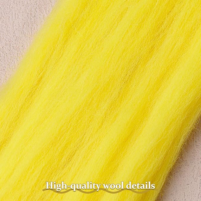 QMNNMA Wool Roving Bulk, 14.1oz Needle Felting Wool, Super Wool Chunky Yarn for Needle Felting, Hand Spinning, Blending, Weaving and DIY Craft (400g)